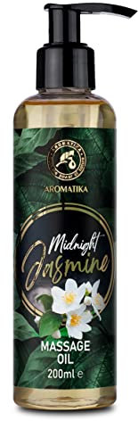 Massageöl Jasmin 200 ml - Körperöl mit Jasmin Öl - Mandelöl - Traubenkernöl - Pfirsichkernöl - Jojobaöl - Körperpflege Öl - Genussvolle Massage - Körperöl - Hautpflege