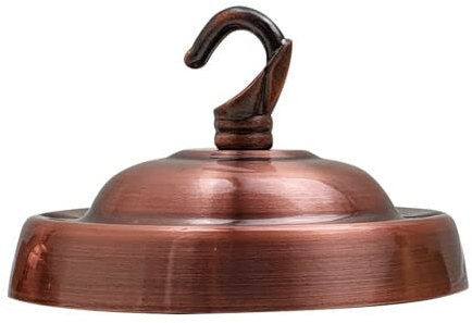 LEDSone Piastra a gancio vintage in rame per plafoniera, 105 mm, con accessori per plafoniera e lampada da parete, in rame