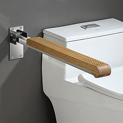 QOR Barra Baño WC Minusválido Plegable, Barra Abatible Baño, Asidero Baño Abatible la Pared, Barra Apoyo Inodoro, Barra de Seguridad Baño Sujeción para Personas Mayores