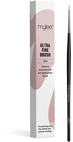 Mylee Brush For Gel Nail Art & Polish Application, 7 Designs, Oval, Angled, Ombre, Fine, Professional Quality Manicure Painting Tool, Liner Drawing Pen, for Home & Salon Use