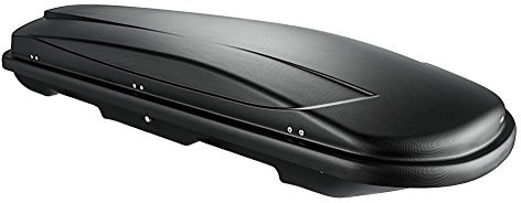 Box da tetto VDPJUXT400 400 Ltr nero con serratura + barre portapacchi in alluminio VDP004L compatibile con VW Tiguan dal 07, Portatutto Auto