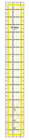Liquidraw kviltlinjal – 6,3 cm x 45,7 cm | Genomskinlig akryl | Klar, djärva imperiella mätmarkeringar | lappverk rektangulär quiltning mall | perfekt för quiltning, sömnad och skärning | 3 mm tjock
