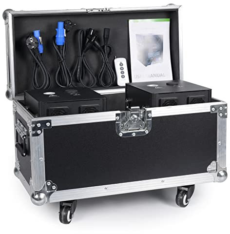 FODEXAZY Nouvelle Version 700W Machines Pyrotechniques, Télécommande sans fil Machine à étincelles Froides pour Mariage DJ Soirées, 2pcs avec Flightcase