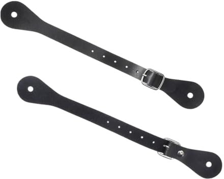 Milageto Sporenriemen Sporengürtel 1 Paar mit Schnalle Damen Western verstellbare Stiefelriemen für Outdoor-Reitsportbedarf Zubehör, Schwarz