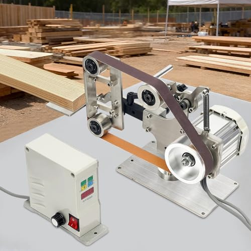 220V Bandschleifer, Bandschleiferbausatz, Tellerschleifer, Tellerbandschleifer, bürstenloser Motor, Schleifmaschine mit Schleifbändern für Holz Metall, 0,55 kW.