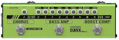 Valeton Dapper Bass Pedal Mini Stage Session Gigging Practice Analog Amp Boost Comp Chorus Bass Multi-Effects Pedal MES-2