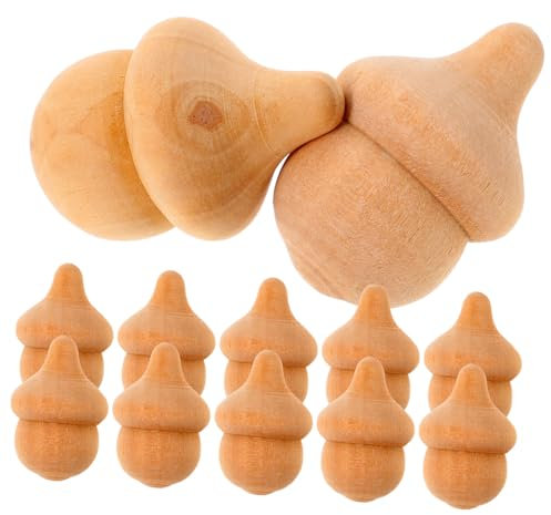 Lurrose 60 Stück DIY Holzpuppen Spielzeug Kinderdekoration Bemalte Weihnachten Puppen Kleine Steckpuppen Schaumstoffwürfel Tischplatte Weihnachts Steckpuppen Bemalte Weihnachten