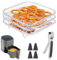 Mapille Air Fryer Shelf Made of 304 Stainless Steel, 3-Layer Stackable, 20 cm Grid for Hot Air Fryer, Accessories, Square, Airfryer Accessories for Cosori Hot Air Fryer 5.5L/6L, Ninja Max Pro 6.2L