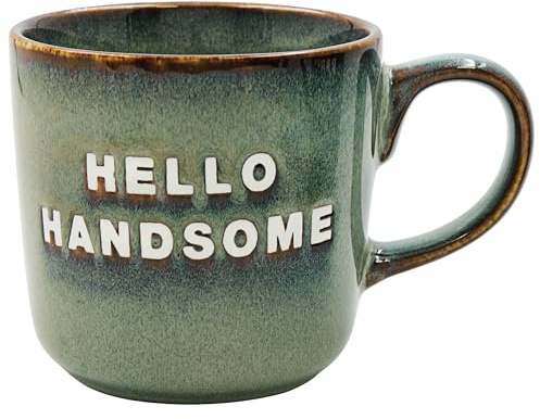 Lesser & PAVEY Hello Handsome Reactive Glaze Mug Elements, Tea and Coffee Mugs for Hot Drinks | Fine China Printed Mugs for Kitchen & Home | Reusable Ceramic Cups for Every Occasion