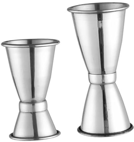 DINHEAROM 2pezzi Misurino Cocktail Acciaio Inossidabile Misuratori per Vino e Bevande Strumento Professionale per Bar e Feste Facile da Pulire e Riutilizzabile
