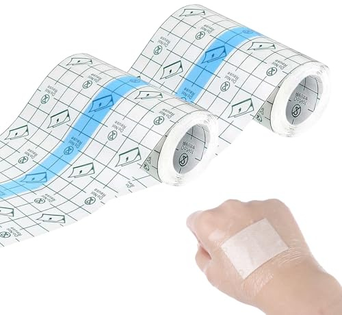 2 Stück 15CM X 2M Tattoo Folie Heilung,Duschpflaster Wasserfest,Tattoo Folie,Wasserdichte Klebebandage Transparent Bandage PU Tape,Second Skin Tattoo,Tattoo Zubehör,Duschpflaster,für Tätowierte Haut