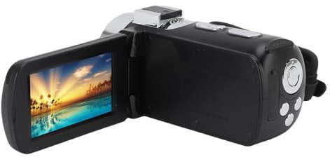 Annadue Caméra Vidéo 4K, Caméscope Numérique 64 MP, Wi-FI, écran Rabattable de 3 Pouces, Rotatif à 180 °, avec éclairage LED et Filtres Multiples pour la Photographie et Le vlogging.