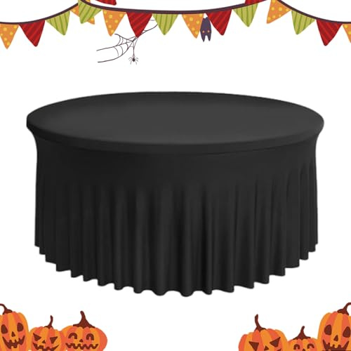 Tktouci Falda de Mesa - Cubremesa Elástico para Eventos,Mantel con Falda De 1.5m/1.8m para Bodas Cumpleaños Navidad Bautizos Carnaval Banquetes