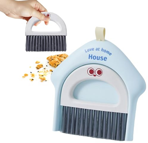 Set di scopa e pala per la polvere, spazzatrice compatta per i cartoni animati, spazzola a setole morbide, spazzola per la pulizia a mano, strumento facile da pulire per la casa, , l'ufficio