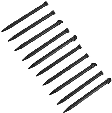 Eujgoov Lot de 10 Stylets de Rechange pour écran Tactile 3DS XL pour Nouvelle Console 3DS XL, Matériau ABS, Pointe Fine, Accessoires de Jeu avec Design Ergonomique pour Jeux Portables (Black)
