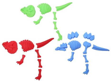 TOBBOMEY 3 Stück Dinosaurier Sandformen aus Kunststoff Mehrfarbiges Strandspielzeug für Leichtes Selbstgemacht Sandspielzeug für Sandkasten und Strand