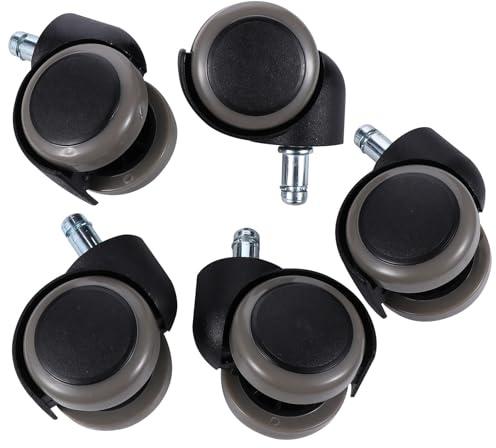 Alipis Roulettes de Chaise de Bureau Lot de 5, Roues Pivotantes Solides Ressorts de Retenue, Adaptées aux Meubles et Tabourets, Installation Facile, Supporte Forte Corpulence