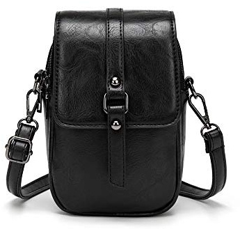 myfriday Vintage Umhängetasche für Damen Kleine Schultertasche Handtasche Messenger Bag Handytasche mit 2 Haupttaschen & Kopfhörerloch