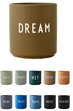 Design Letters Lieblingsbecher Olive DREAM Tasse | Personalisierte Geschenke für Frauen & Männer | Geburtstag, Weihnachten, Hochzeitsgeschenk | Kaffeebecher Porzellan | Tasse mit Spruch 250 Ml