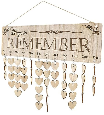 Warmhm Countdown-Kalender Aus Holz Für Wand Zum Aufhängen Holz-Countdown-tafel Als Festival-Ornament Für Familiengeburtstage