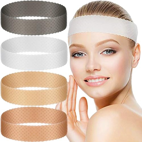 4 Pc Wig Band Silicone Wig Grip Headband, Non-Slip Elastic - Adjustable for Men & Women, 4 Colors