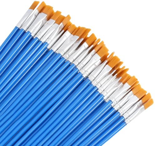 160 Stück Breite Flache Pinsel für Details, 7mm Kleine Künstlerpinsel Set | Nylon Detailpinsel zum Basteln für Künstler, Art Pinsel Set für Kunstmalerei, Miniatur, Modell
