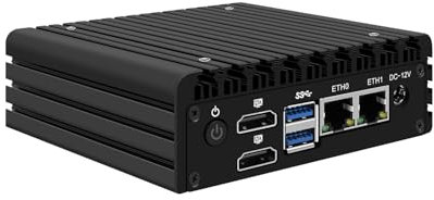 HUNSN Micro Firewall Appliance, Mini PC, VPN, Router PC, Intel Core I3 N305, RJ56, AES-NI, 2 x 226-V 2.5GbE LAN, 2 x HDMI2.0, 2 x USB3.2, 4 x USB2.0, Barebone, NO RAM, NO Storage, NO System