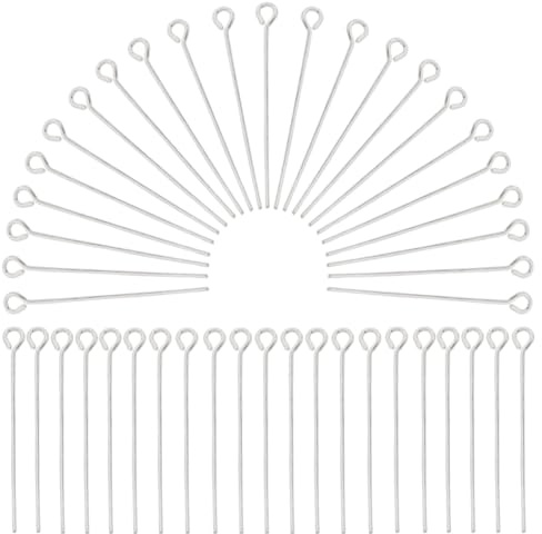 SOFPLATE 1 Scatola 600 Pezzi Perni Lunghi per Orecchie Perni In Argento per Gioielli In Ottone Viti Diritte Sottili Ipoallergeniche Perni Perni con Foro per La Creazione di Gioielli Orecchini Accessor