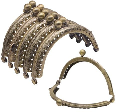 TAIYOU 6 Piezas Cerradura Marco Metal para Bolso Semi Circular Bolso Monedero Marco Retro Monedero Hebilla Accesorios 8.5 cm Bronce para Bolsos Carteras