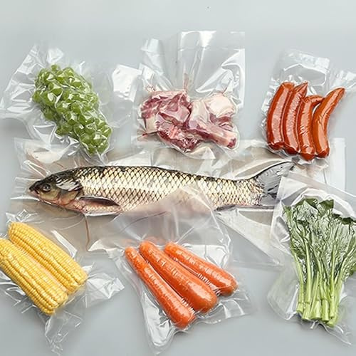 Tezraftaar® 100 x Clear Vacuum Sealer Bags 30cm x 35cm 70mu Food Saver Storage Seal Pouch Bags for Industrial & Commercial Uses