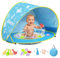 Zooawa Pop Up Strandmuschel Baby Strandzelt Strandmuscheln,Tragbar Baby Strand Zelt mit Mini Pool UV-Schutz Sun Shelter für Kleinkinder mit Strand Sand Spielzeug Set, Blau