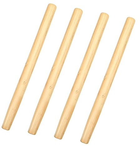 CIYODO 4pcs Wood Handles Replacement for Shovel and Garden Tools, Acacia Wooden Non-skid Grip Handles 35-40cm for Diy Gardening and Outdoor Use