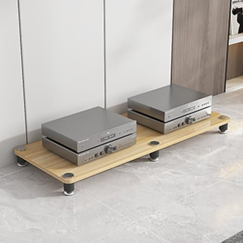 WJFTODAY Mueble de TV de 47 Pulgadas con Almacenamiento, Centro de Entretenimiento para s de Audio, componentes estéreo y Consolas de Videojuegos, gabinete de Cine en casa con Acabado de Madera Clara