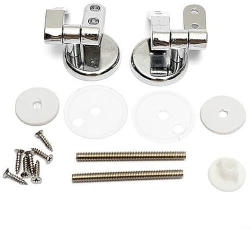 Kit de repuesto de bisagras de tapa de inodoro, bisagras de asiento de inodoro, accesorios de liberación rápida, juego de tornillos de metal para asientos de baño