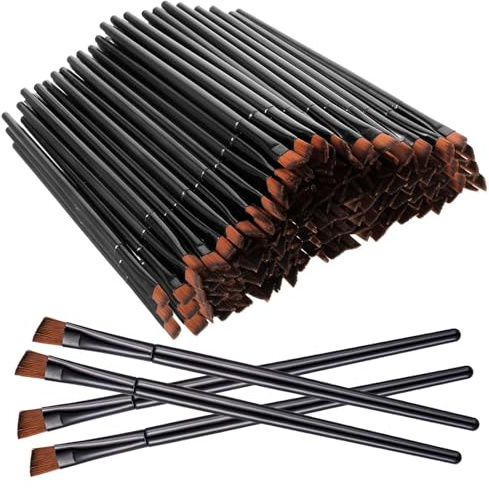 200 Pieces Disposable Angled Eyebrow Brushes Bulk,Eyeliner Brow Tint Brushes,Eye Shadow Applicator Sticks Disposable Makeup Brushes,Salon Beauty Cosmetic Make up Tool Esthetician Supplies