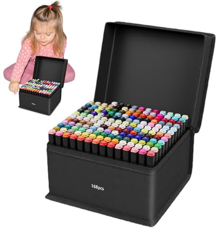 Pennarelli per adulti, pennarelli colorati a doppia punta, 168 colori, strumenti estetici, articoli per la scuola, set per adulti e bambini, diari, pittura, schizzi