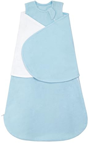ZIGJOY Swaddle Sleep Sack Newborn 1.5 Tog Fleece Wearable Blanket Baby 6-12 Months - Lightweight MicroFleece Winter Sleeping Sacks Bag for Infant Girl Boy Gifts, Blue