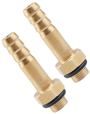 CLISPEED Conector De Válvula para Cocina Al Aire Libre, Adaptador De Gas De Latón Púas En t para Mangueras 8-10 Mm, Pack De 2 Piezas, Compatible Tubos De 4.9 Cm y Sistema Seguro Antifugas