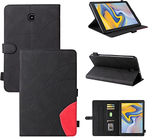 Resa med surfplatta Pu Läder Smart Tablet Väska, Fällbart Stativfall, Utan sömn/Wake Function Tablet Väska Compatible with Samsung Galaxy Tab A 8,0 T387 SM-T387V T387T T387a Surfplatta skydd(Siyah)
