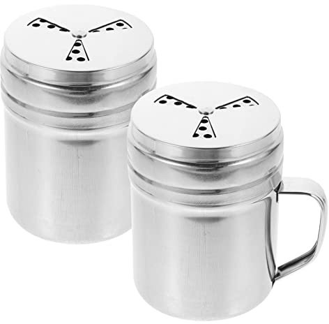 GLEAVI 2 pezzi Barattoli Spezie con in Acciaio Inossidabile Contenitori Condimenti per Shaker Compatti Cucina e Barbecue