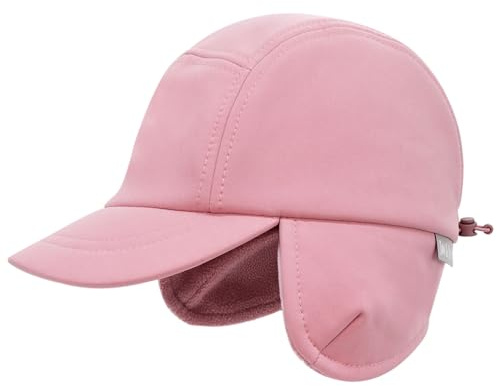JAN & JUL Girls' Softshell Winter Cap with Ear Flaps, Kids' Fleece Lined Hats for Snow (XL: 5-12 Years, Dusty Rose)