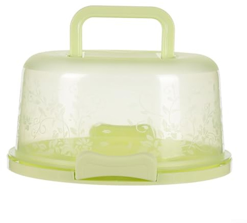 Dolvitrny Contenedor redondo para tartas con tapa de cúpula transparente, cierre a presión y asa para pasteles de 8 pulgadas, caja de transporte de polipropileno para fiestas, picnics y (verde)