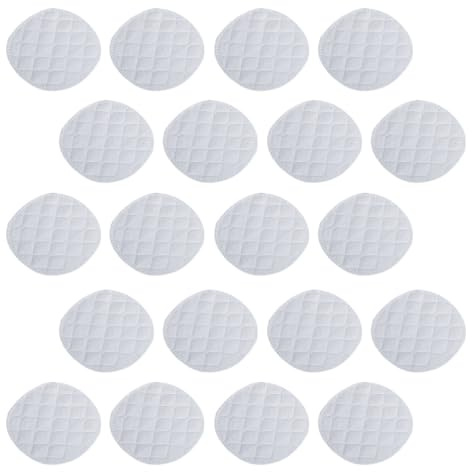 Cuscinetti Assorbilatte Riutilizzabili 20 Pezzi in Cotone Bianco | Allattamento Post Parto, Protezione Anti Perdita, Formato Confortevole per Uso Quotidiano