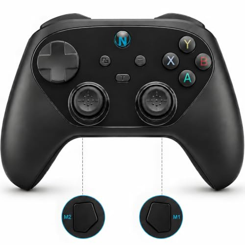 NITHO KARMA Wireless Controller Compatible with Switch, Switch 2, PC, iOS & Android, Gamepad with Hall Effect Triggers, Programmable Back Buttons, Turbo, 6-Axis Motion Control & Dual Vibration - Black
