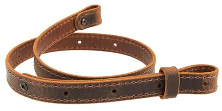 Nohma Leather Buffalo Leather Rifle Gun Sling, Crazy Horse/Brown Stitch, Amish Handmade 1 Width - Made in The USA
