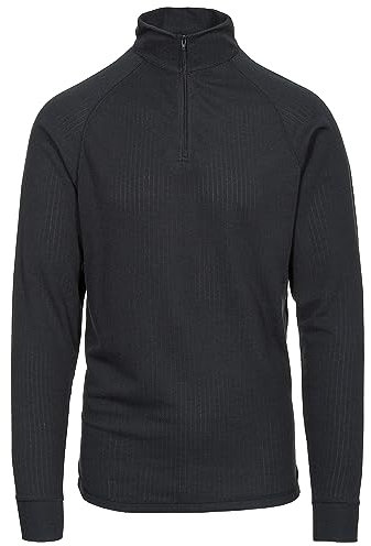 Trespass Men's Wise360 Quick Dry Zip Base Layer Top, Black, L UK