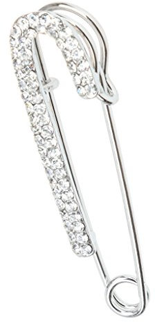 Sharplace Épingle Broche Grande Sécurité Broche Argent Strass Bijoux pour Mariage Femme Homme, 6,2 x 1,5 cm