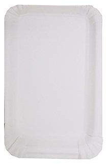 tradingbay24 Teller, Pappe [rc] eckig 10 cm x 16 cm Weiss tbU95641 Einwegteller Pappteller, 3000 Stück