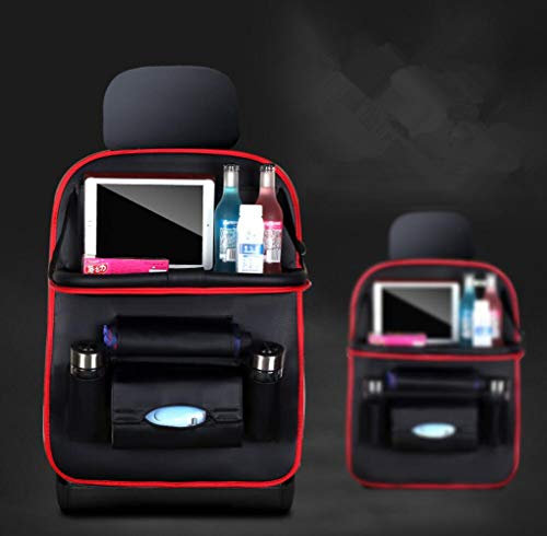 HALAWAKA 2 x Auto-Rücksitz-Organizer mit faltbarem Tisch-Tablett, Auto-Organizer, Rücksitzschutz, Kick-Matten für Kinder, Auto-Aufbewahrung, Organizer, Tablet-Halter, Taschentuchbox, mehrere Taschen