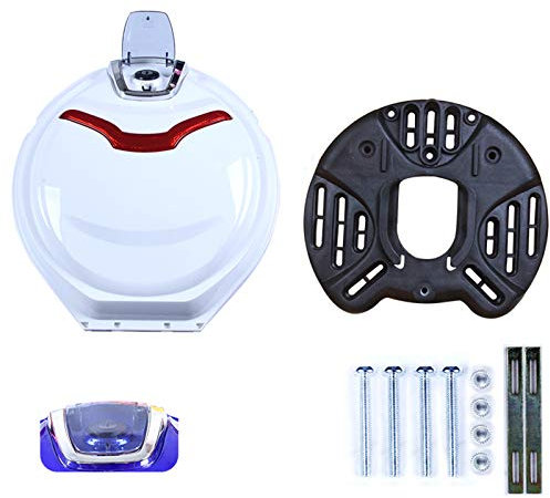 ZXCASDF Topcase Motorradkoffer, Top Case Universal, Für Roller, Motorrad, Mofa & Quad Aufbewahrungskofferroller Kann Helme,Weiß